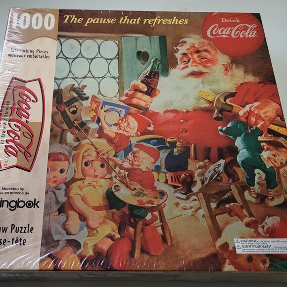 Santa Claus Christmas Jigsaw Puzzle Coca/Cola Springbok 1000 PC Unopened Vintage - Picture 1 of 5